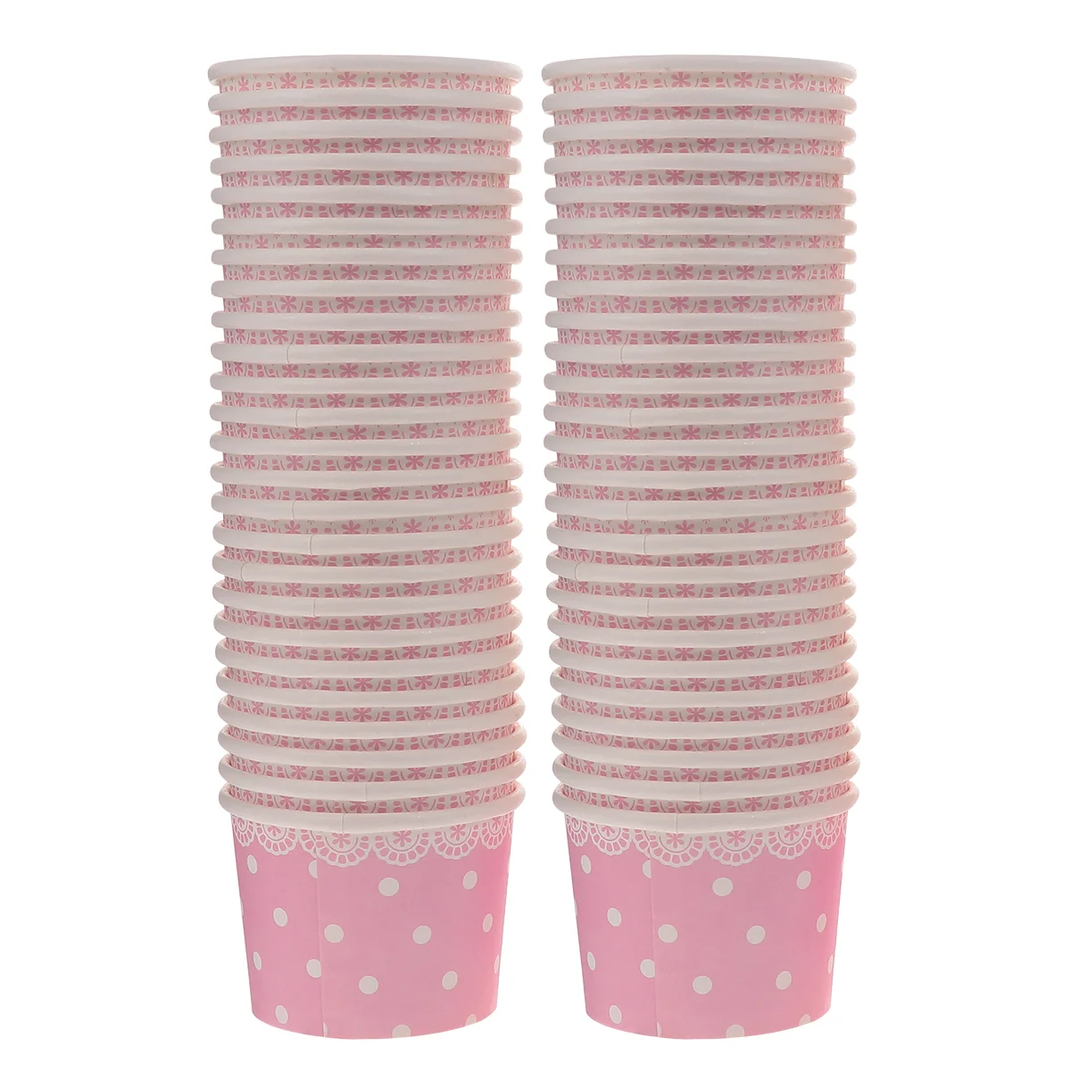 

Ice Cream Cups Sundae Dot Paper Cups Disposable Yogurt Dessert Treat Bowls for Cold and Hot Without Lid for Party Supplies 50pcs