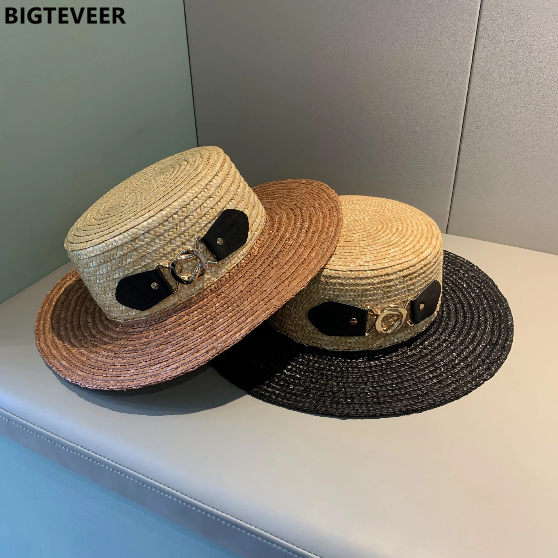 

Vintage Panama Women's Raffia Straw Hat Beach Vacation Elegant High Quality Women's Handwoven Straw Hat Sun Protection Hat