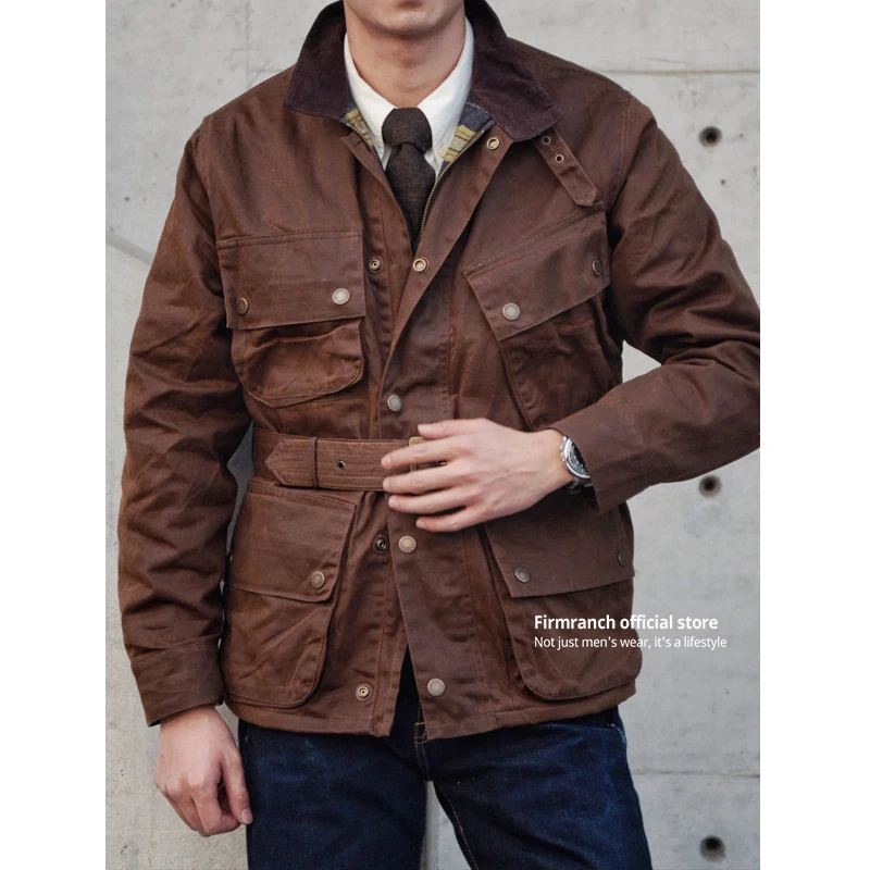 Firmranch Amekaji винтажная охотничья куртка с масляным воском коричневый мотоциклетный