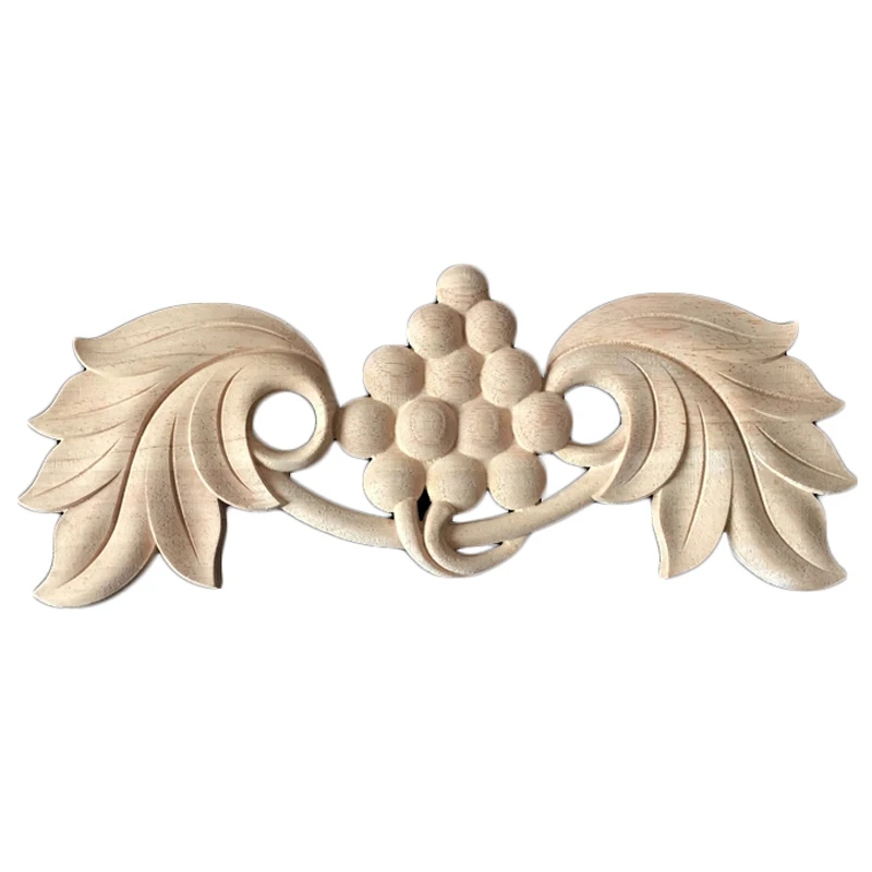 

Wood Appliques Antique Decorative for Furniture Decor Cabinet Door Irregular Wooden Mouldings Flower Carving Figurine Home Decor