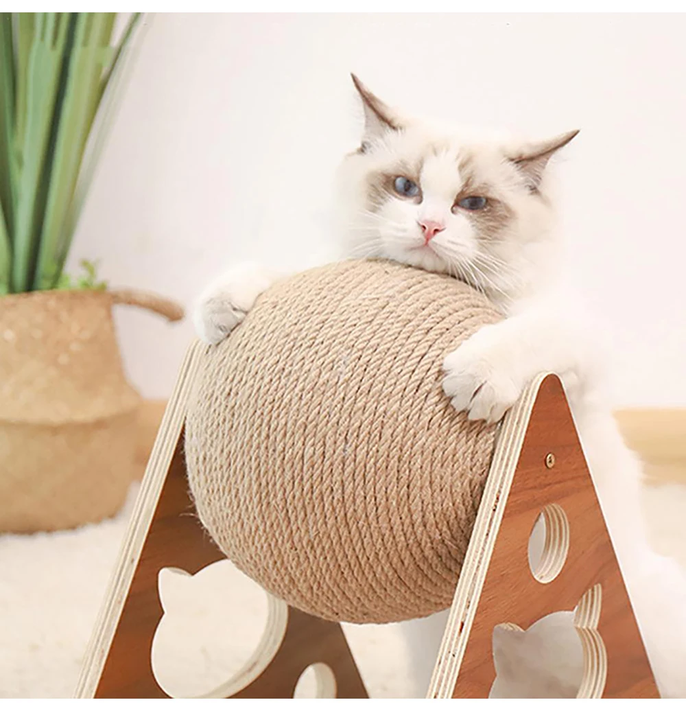جديد مضحك مكشطة لعبة Hot البيع خشبية خدش مجلس خدش الكرة ل القط القنب التفاعلية ألعاب من الحبال الحيوانات الأليفة الملحقات 2022