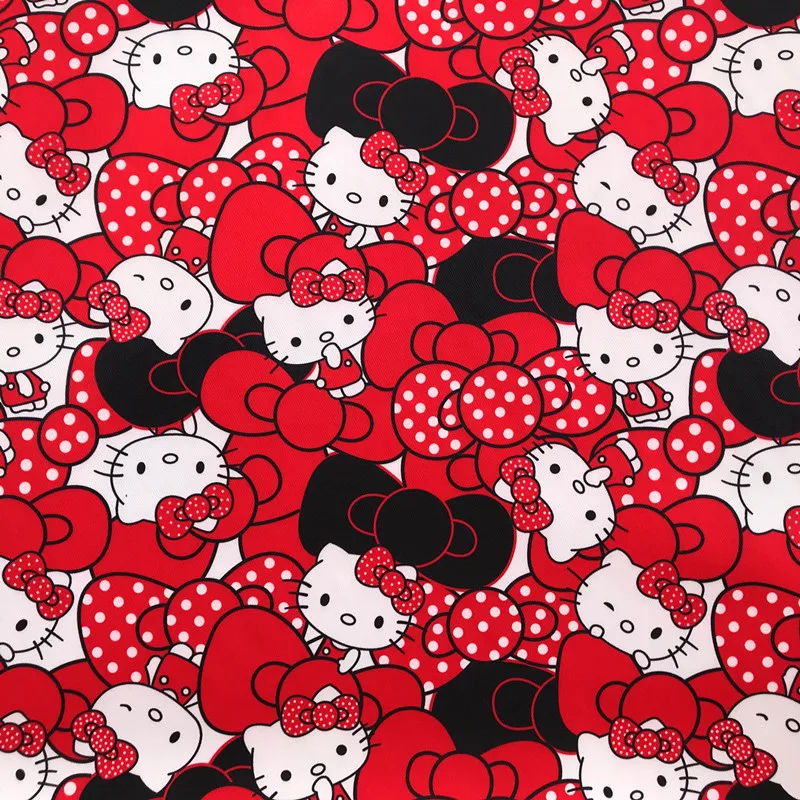 Водонепроницаемая композитная ткань из полиэстера с принтом Hello Kitty ручной