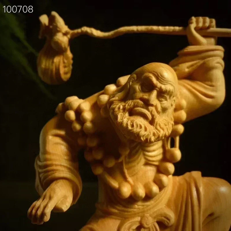 Деревянная Статуэтка Bodhidharma статуэтка Будды с резьбой по дереву украшение для