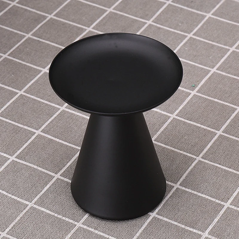 Набор из 3 черных подсвечников в стиле ретро для свечей на столбе центральный