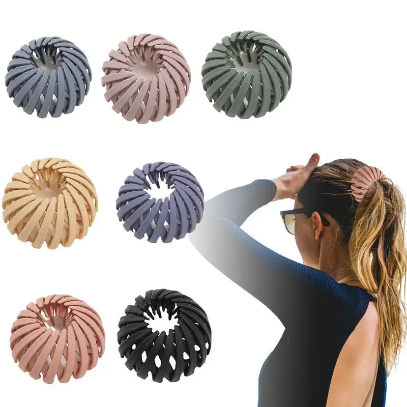 

7 Pcs Lazy Bird's Nest Plate Hairpin Birds Nest Hair Clips Fashion Hair Tie Retractable Hair Bun Accessories For Women Girls
