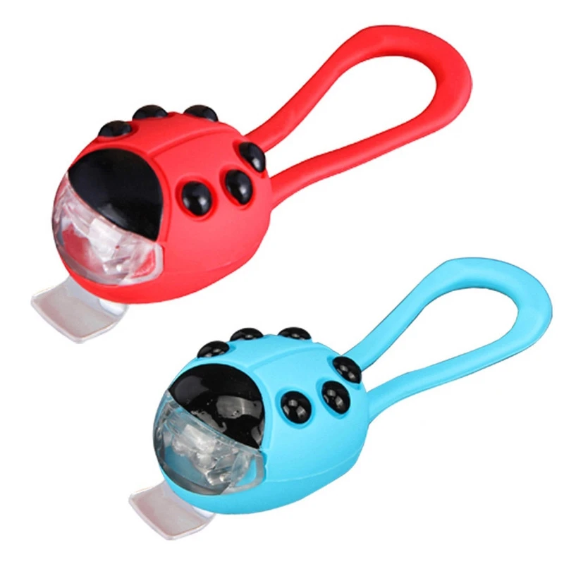 

Cartoon Ladybug-Shaped Kids Scooter Lights Waterproof Bike Headlight & Taillight