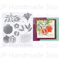 pomegranate metal cutting dies and clear stamps for decoration scrapbooking diy stencils embossing christmas 2022 new templates