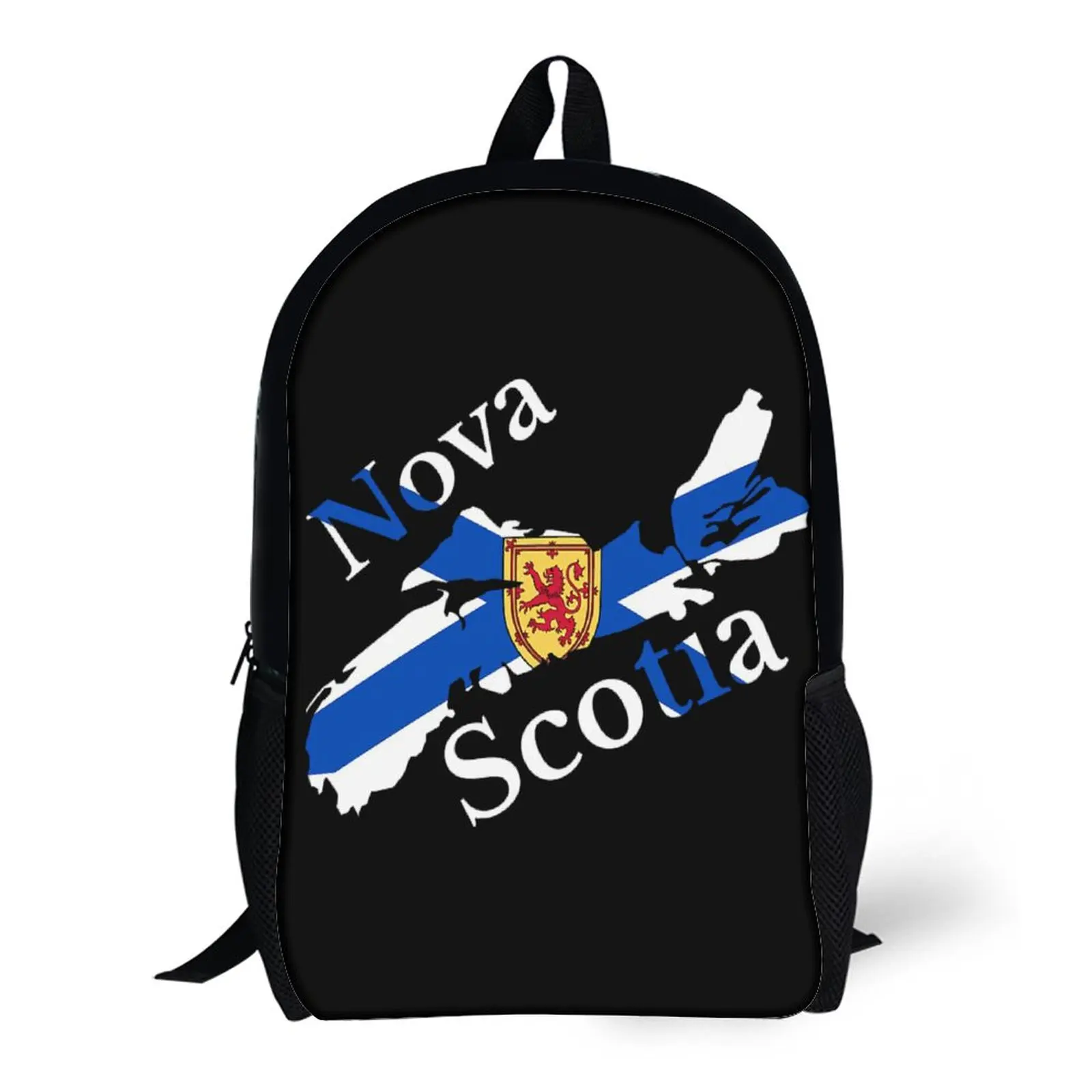 

Nova Scotia Flag Map, NS, Canada 17 Inch Shoulder Backpack Vintage Schools Casual Graphic Lasting Comfortable Field Pack