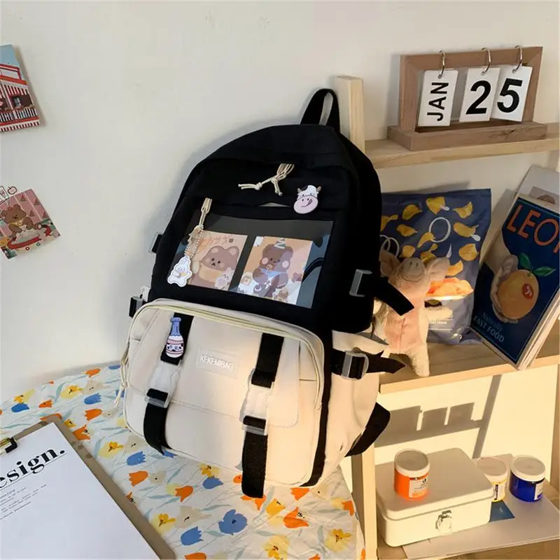 NEW Kawaii Girls' School Backpack Fashion Backpacks for Students Women Rucksack Bag with Cute Pendant Bookbag Travel Supplies