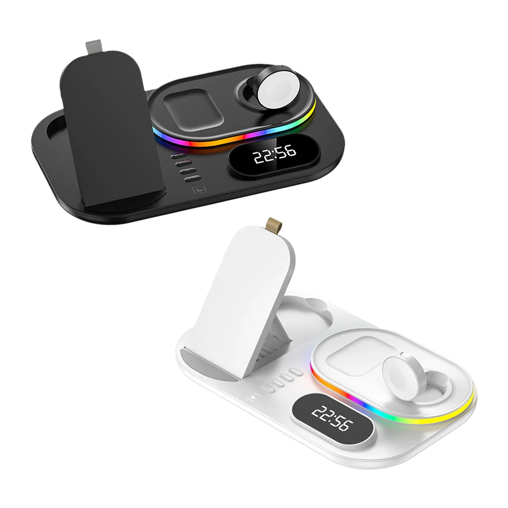 

Беспроводное зарядное устройство для телефона, нескользящая подставка для часов QC PD, цветная портативная дорожная Подставка для зарядки, д...