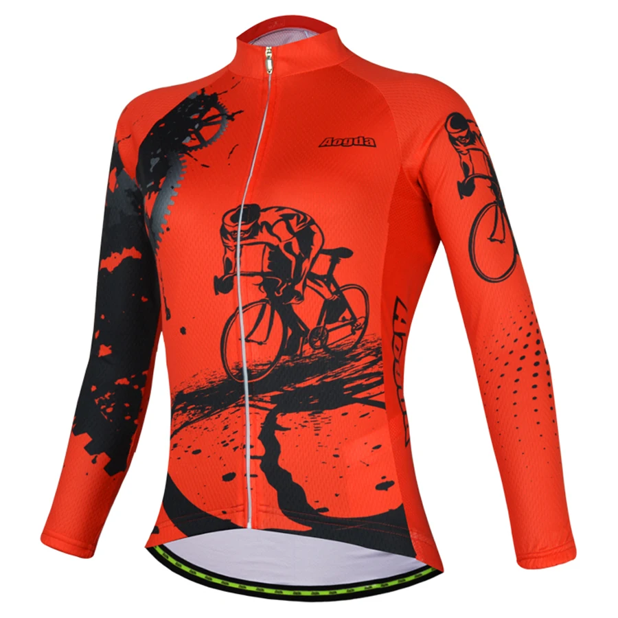 

Aogda Red Long Sleeve Cycling Jersey Women Spring Autumn Bike Shirt Cycling Clothes Tops Bicycle Clothing Camisa Ciclismo