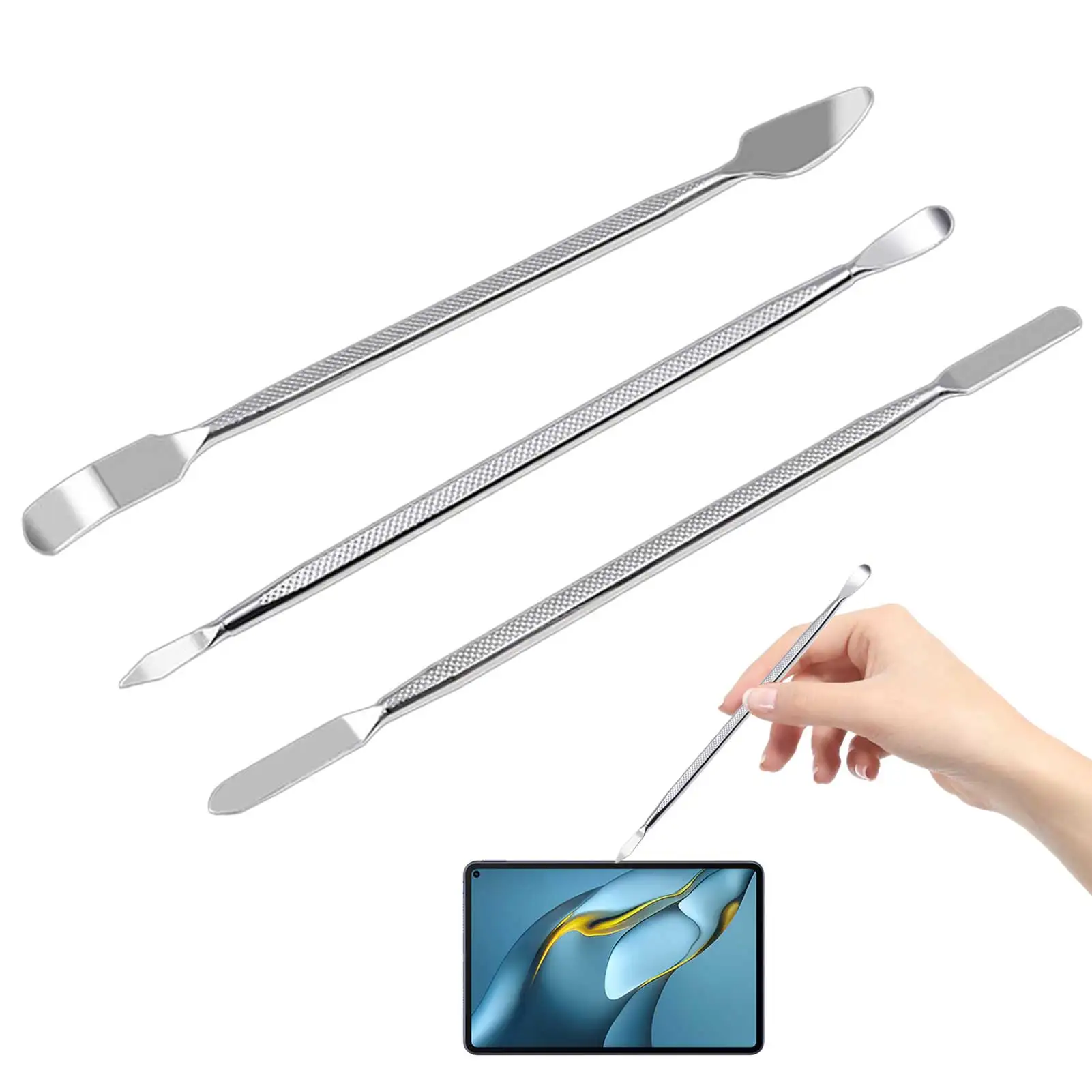 

3PCS Repair Opening Pry Hand Tool Kit Blade Smart Phone Tablet PC Metal Spudger Disassemble Tools Set ForPhone/Pad/Tablet