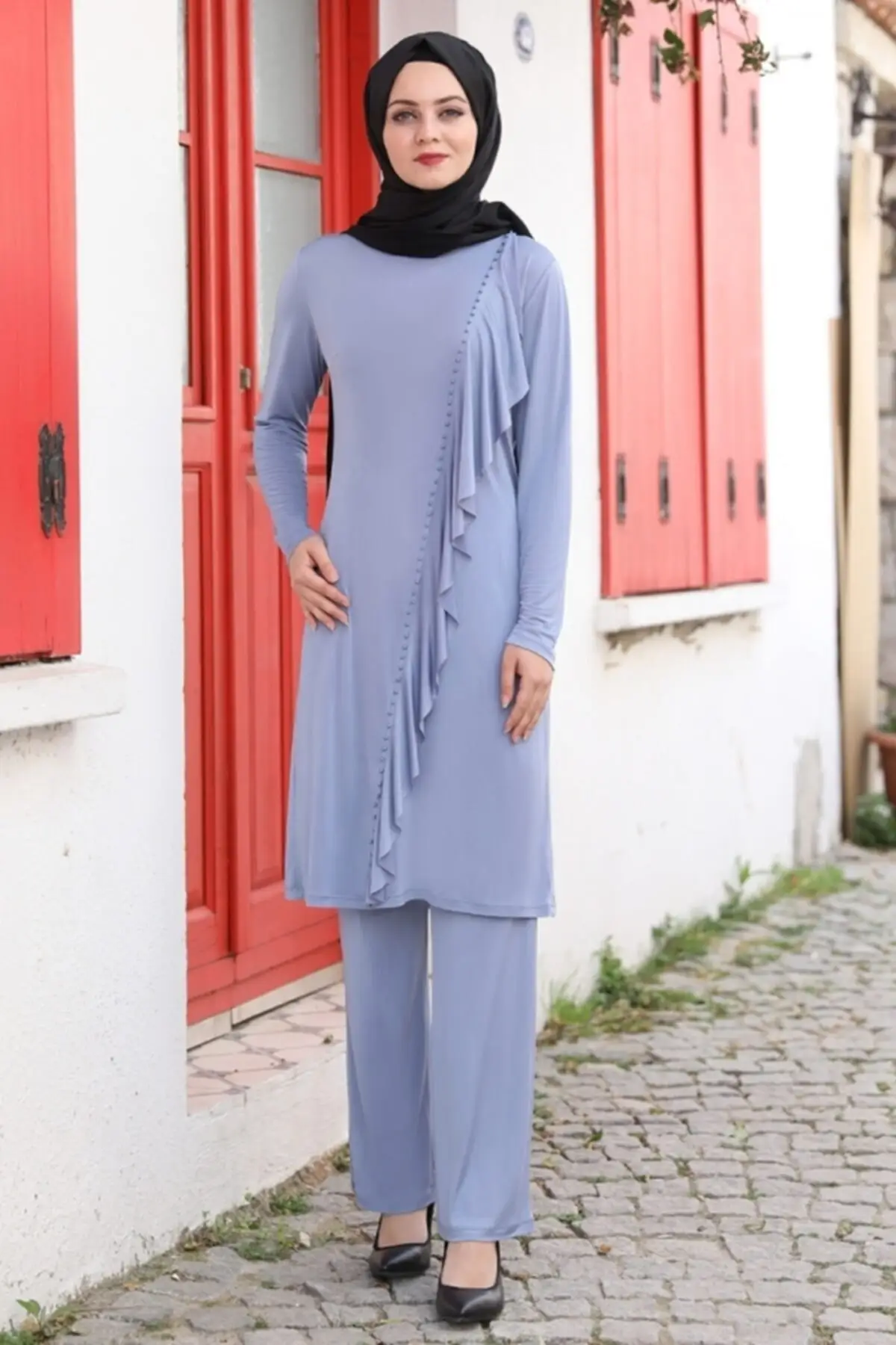 

Женский хиджаб серо-серый командный женский мусульманский костюм