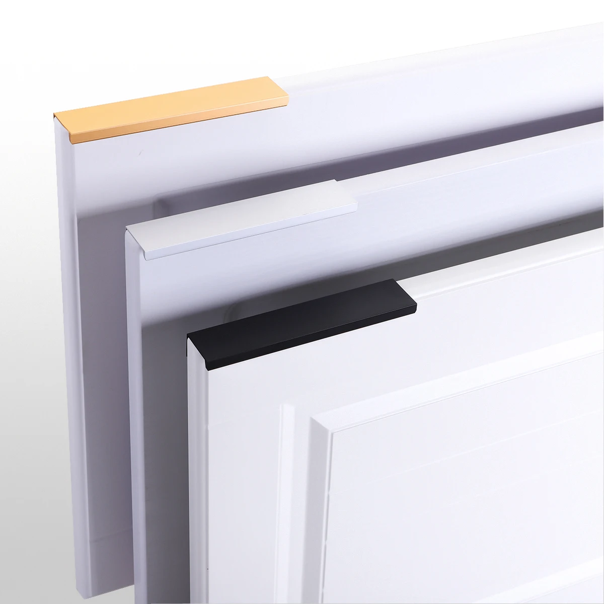 

Black Silver Orange Gold Hidden Cabinet Handles Stainless steel Kitchen Cupboard Pulls Drawer Knobs Furniture Handle