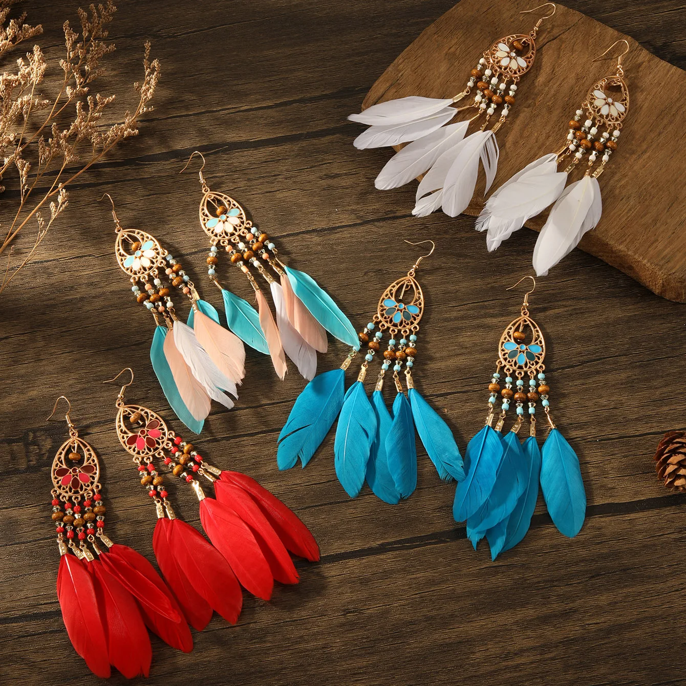 

Tassel Dangle Long Earrings For Women Owl Leaf Feather Earrings Brincos Bijoux Jewelry Wedding Earrings Bride Jewelry