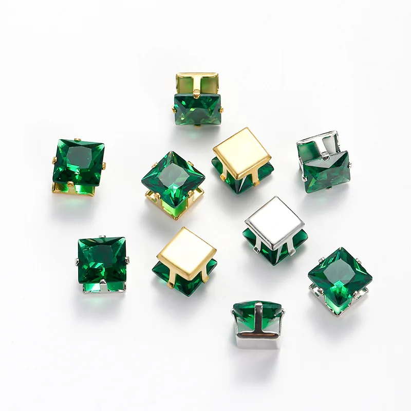 

8mm Shiny Multicolor Crystal Zircon Square Artificial Colored Gems for Women Girls DIY Hair Jewelry Accessories