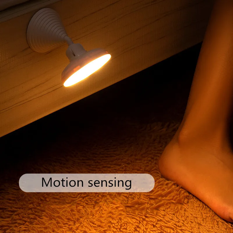 

Светодиодный ночник с датчиком движения, Беспроводная USB-лампа для кухонного шкафа, гардероба, подвесная Магнитная настенная лампа