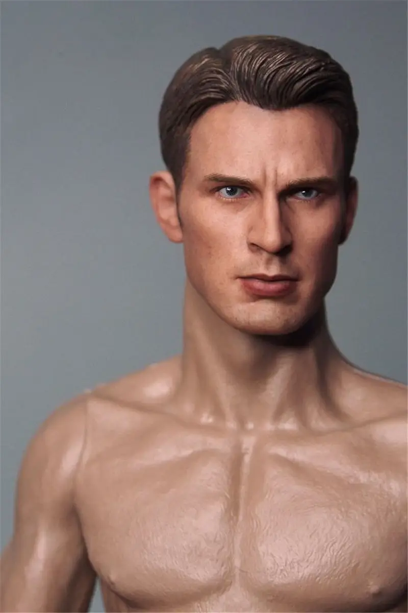 

1/6 scale Captain Chris Evans head sculpt cool male man star carving model fit 12"collectible doll toys accessories
