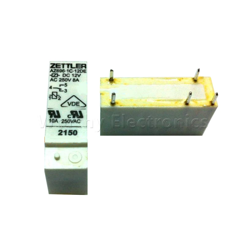 Бесплатная доставка 10 шт./лот оптовая продажа 10 шт./лот AZ696-1C-12DE 8A 5pin реле