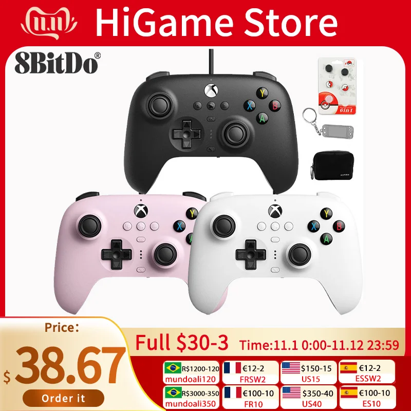 

8BitDo Ultimate Wired Controller Retro Design For Xbox Windows 10/11 With Custom Remote Lever Can Adjust Or Turn off Vibration