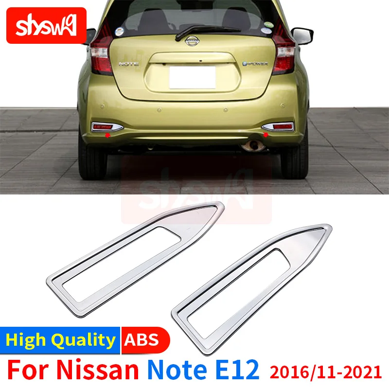 

Reflector Garnish Fog Lights Lampshade Trim Car Styling Fit for NISSAN NOTE E12 Lamp Shade Cover ABS Chrome Exterior Accessories