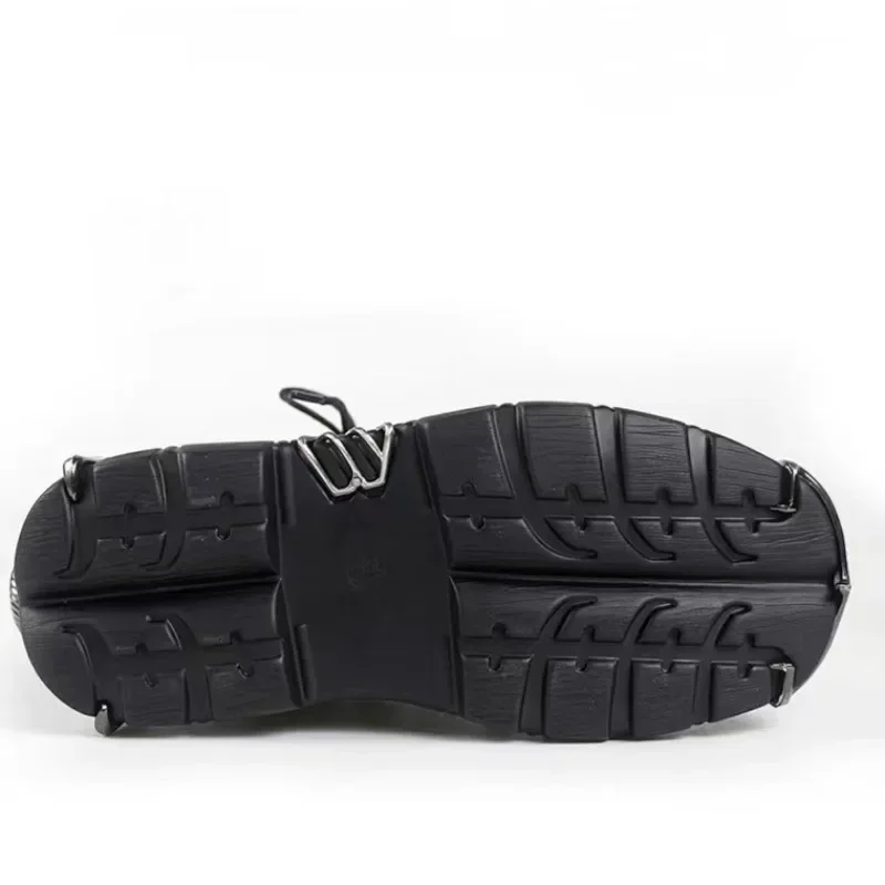 Женские туфли из высококачественной кожи в стиле панк-готика маленькие на