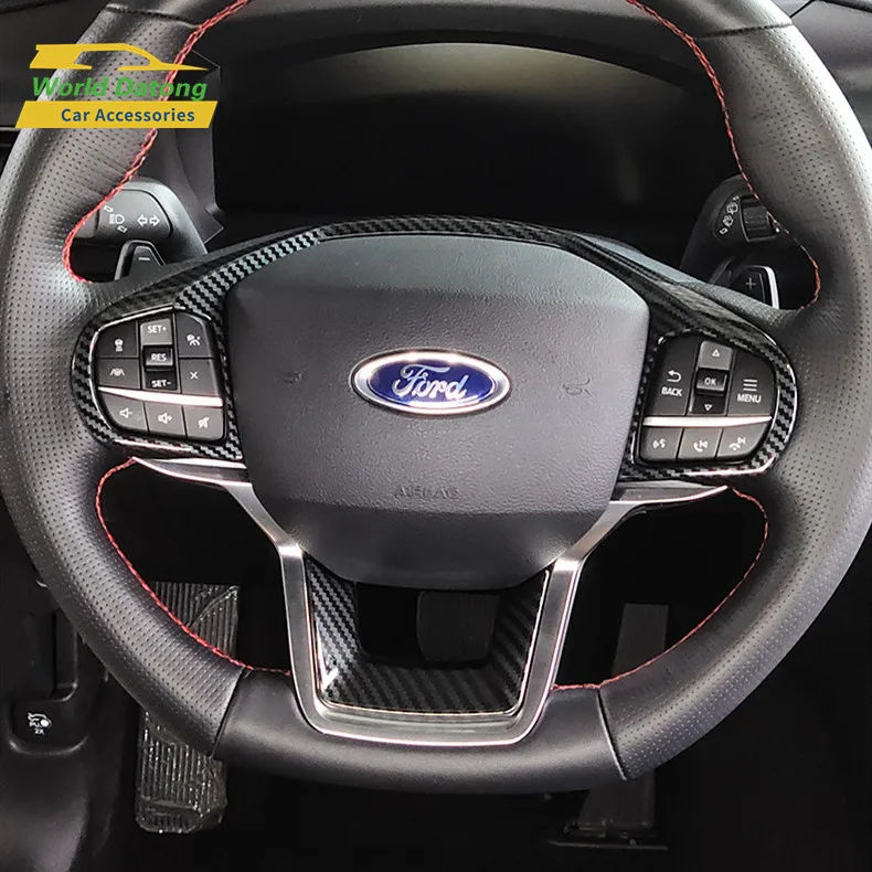 Для Ford Explorer 2020 U625 аксессуары отделки ABS углеродное волокно кнопка переключения рулевого колеса автомобиля рамка управления декоративная крышка