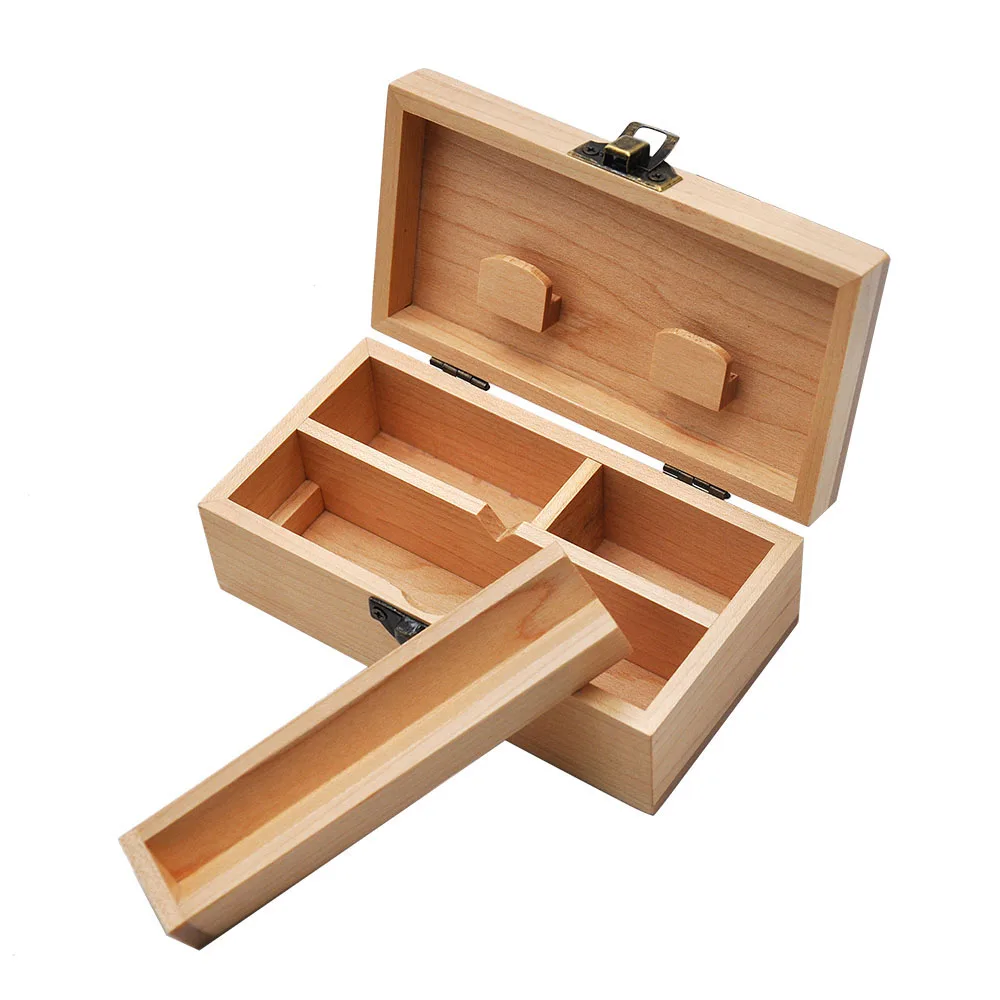

Cournot Stash Box Wood With Rolling Tray Natural Handmade Wood Tobacco Herbal Stash Jar SmokingAccessories