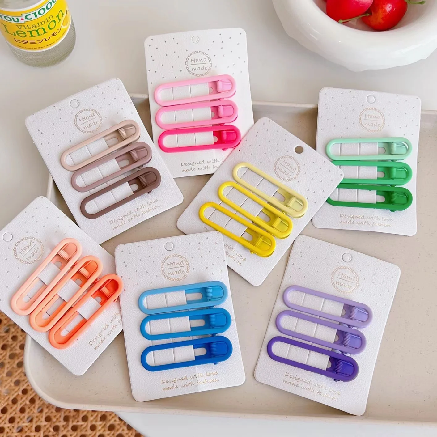 

3 Pcs/Set Women Girls Fashion Colors Hollow Geometry Ornament Hair Clips Lady Sweet Barrettes Hairpins Female Hair Accessories