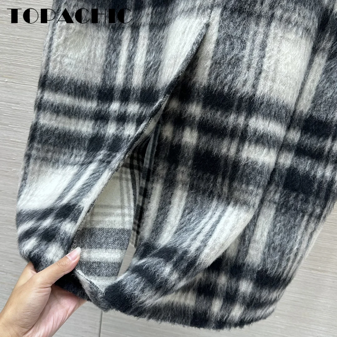 11.2 TOPACHIC-Женское шикарное темпераментное контрастное цветное клетчатое