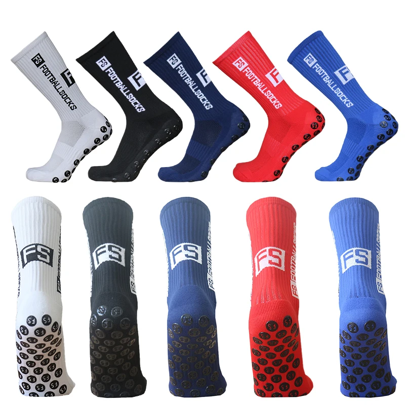 

Новые круглые силиконовые Нескользящие футбольные носки FS для мужчин и женщин, спортивные футбольные носки