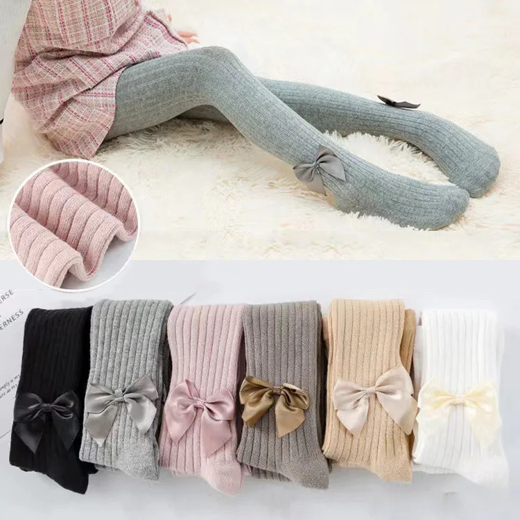 

Baby Tights Cotton Princess Girls Pantyhose Lovely Bowknot Leggings New Kids Little Baby Girl One-Piece Panty Tights Wholesale