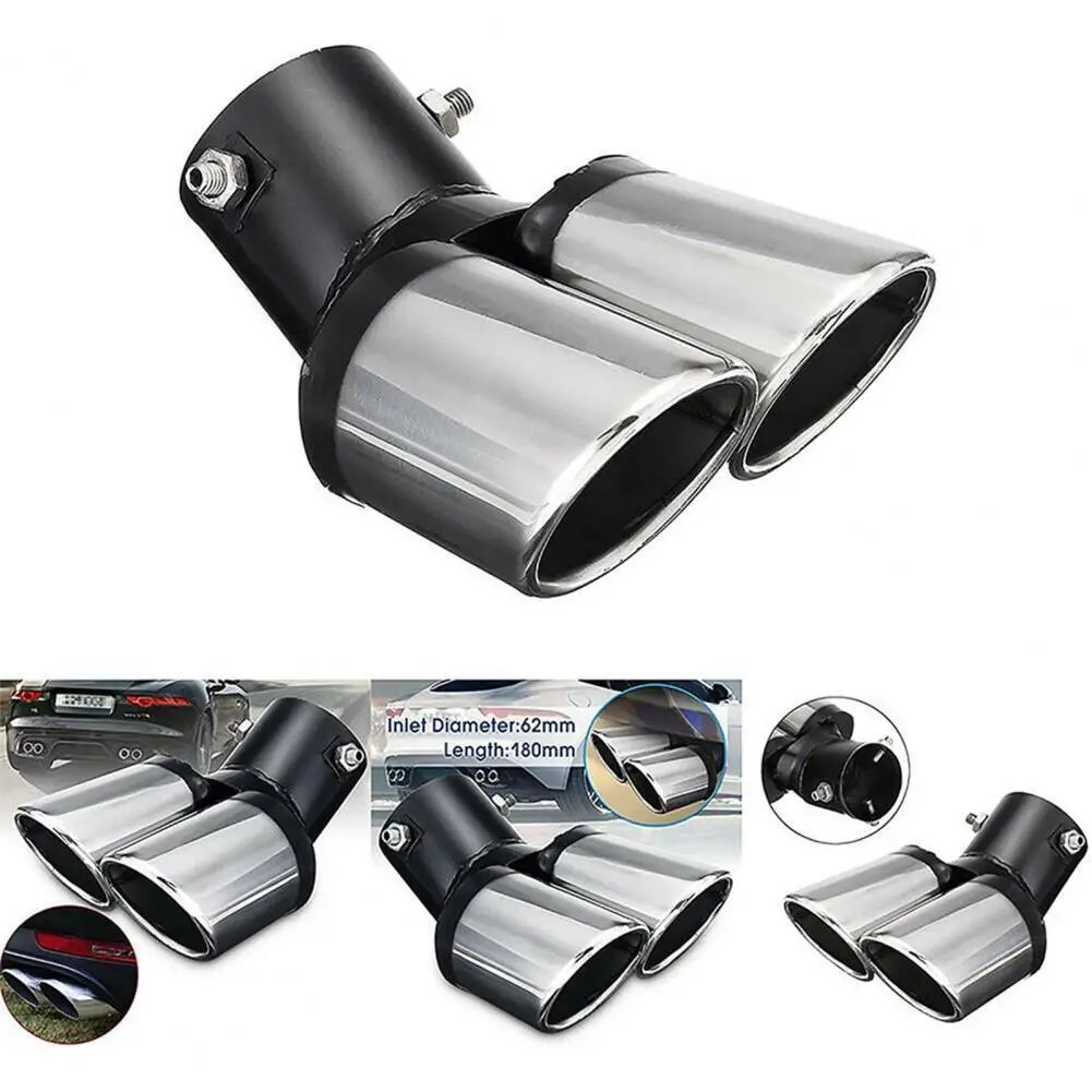 

Throat Muffler Sturdy Glossy Polished 1 to 2 Exhaust Pipe Muffle for Auto Tail Throat Muffler Exhaust Pipe Muffle