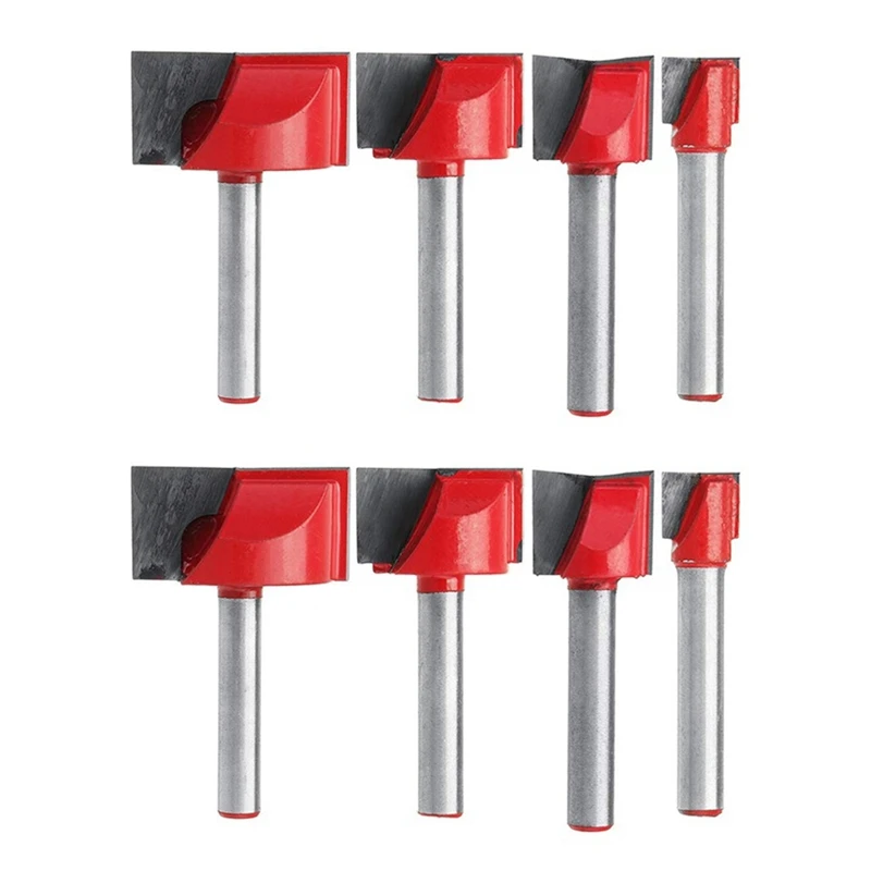 

8Pcs Bottom Cleaning Engraving Bit Wood CNC Router Bits 10/15/22/30Mm Milling Cutter Endmill For Wood Milling Cutter Set