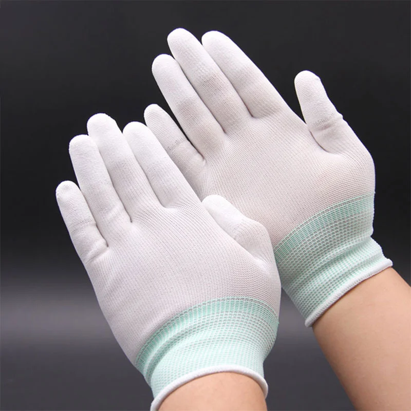 Anti Static ESD Electronic Working Gloves Pu Finger PC Antiskid For Garden