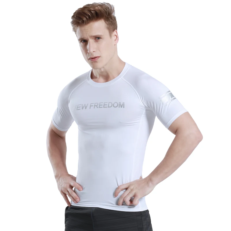 

Prints Compression T-shirts Men Sport Fitness Gym Short Sleeve Summer Breathable Thin Workout Tees Quick Dry Running Shirts