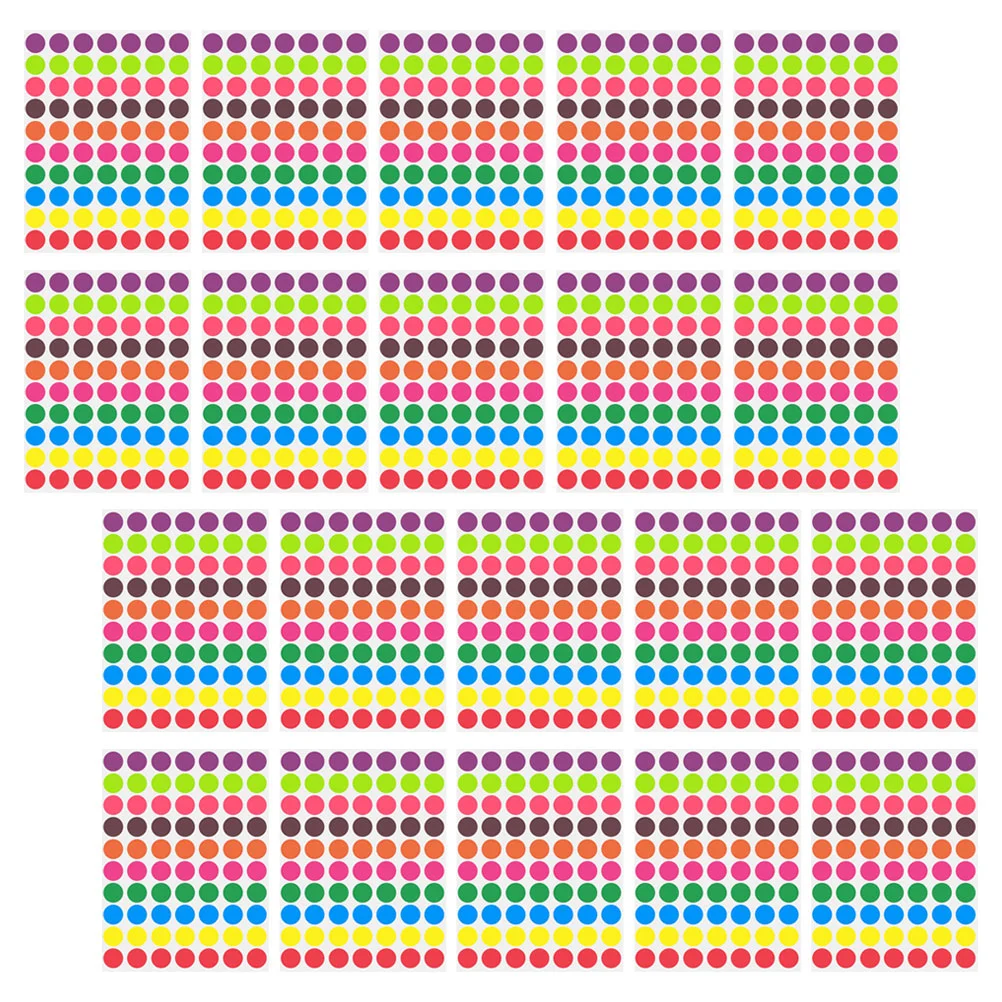1400 шт. 70 шт./лист цветные этикетки наклейки в горошек круглые корзины бумага для