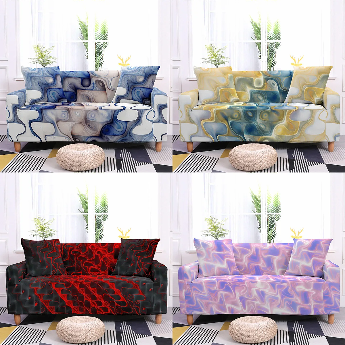 

3D Digital Armchair Sofa Towel Anti-fouling Sofa Living Room Sofa Recliner Cover Removable Couch Cushion Protector Home Decor