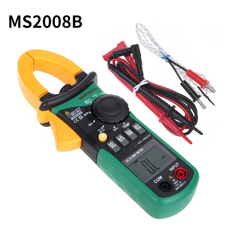 

Цифровой Мультиметр MASTECH MS2008 с подсветкой, токоизмеритель, амперметр, зажим, частота, постоянный ток