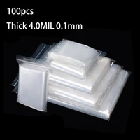 50100pcs thick 4 0mil 0 1mm clear zip lock ziplock storage bags heavy duty transparent plastic zip package reclosable poly bag