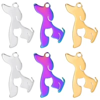 6pcslot dog breloque animal cat stainless steel charms for jewelry making supplies diy womenmen pendant charm acier inoxydable