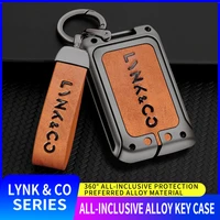 car remote key case cover shell fob leather key case for lynk co 02 hatchback 03 03 06 01 02 05 keychain auto accessories