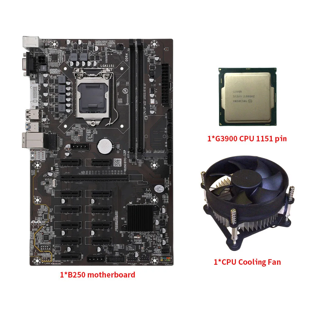 

Материнская плата для компьютера DDR4 LGA1151, плата для майнинга, 4 контакта, 24 контакта, порты питания, выход DVI HD, аксессуары для настольного ПК, ...