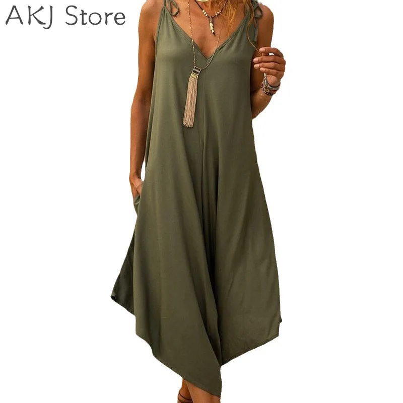 

Women Tied Detail Pocket Design Asymmetrical Jumpsuit