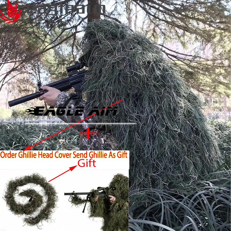 Мужские одеяла/накидка Ghillie Камуфляжный костюм Ghillie шляпа ручной работы вязаный 80x90 см охотничий накидка камуфляжная охотничья одежда Чехол