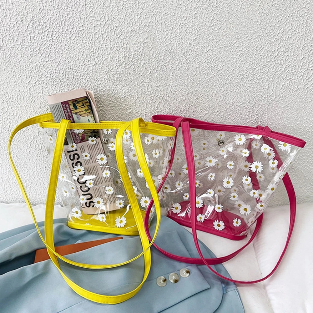 

Модная прозрачная сумка-тоут, прозрачная пляжная сумочка из ПВХ для покупок, модные защитные косметички для стадиона