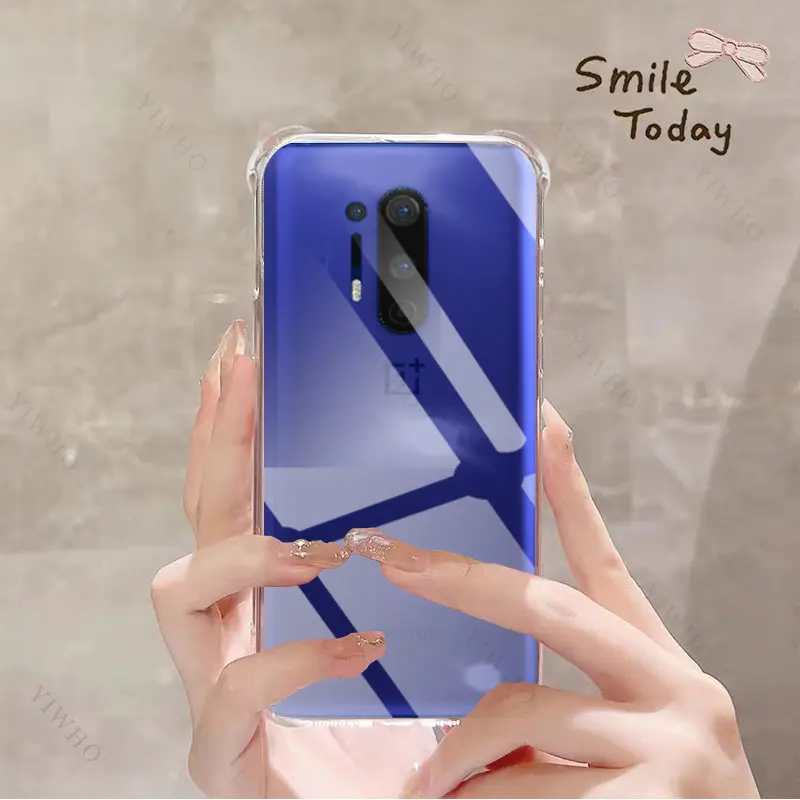 Прозрачный флип-чехол для OnePlus 8 Pro, Ультратонкий чехол из ТПУ для OnePlus8, 8Pro, 6,78 дюйма, IN2023, противоударные чехлы с защитой от царапин