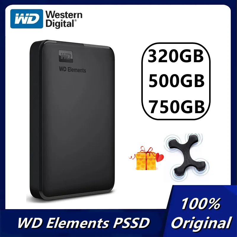 

Портативный внешний жесткий диск Western Digital WD Elements, 320 ГБ, 500 Гб, 750 Гб, 2,5 дюйма, USB 3,0 HDD SATA HD для компьютера и ноутбука
