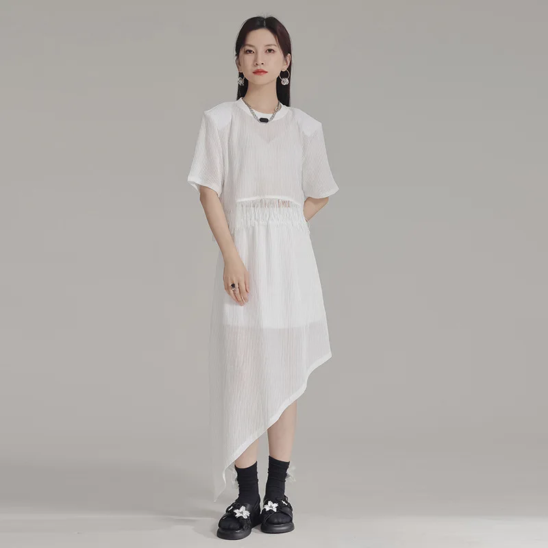 Летний Лидер продаж классическая женская футболка с коротким рукавом и бахромой