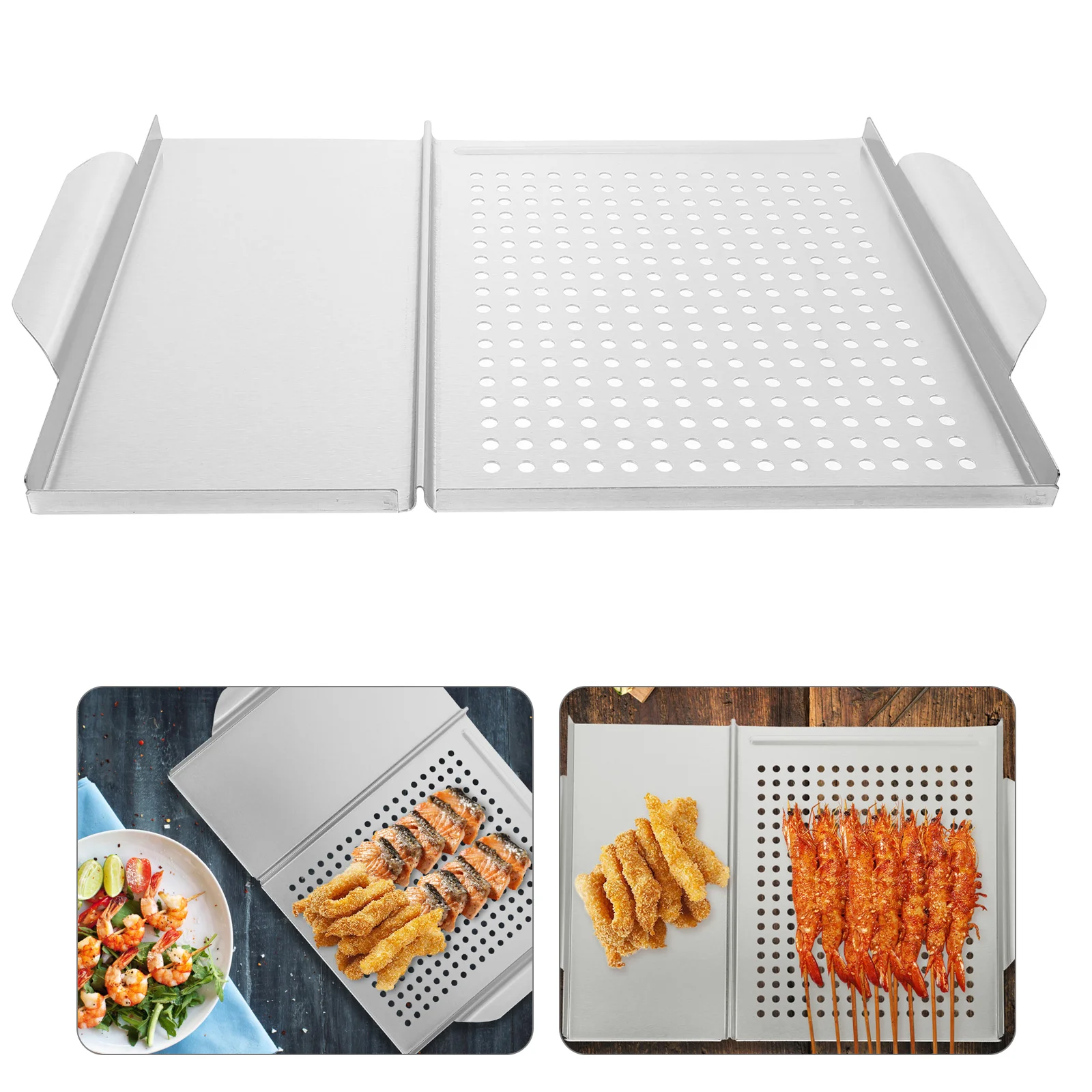 

Grill Plate Plates Pan Barbecue Bbq Draining Steel Stainless Supplies Home Vegetable 12 Convenient Professional Rack Grid
